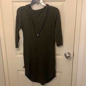 Cute forest green hooded dress